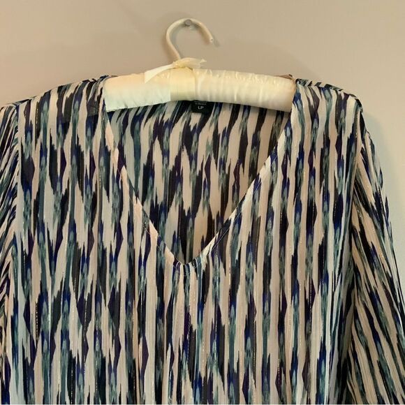 Karen Kane Teal Metallic LP Tie Front Top - Picture 5 of 13